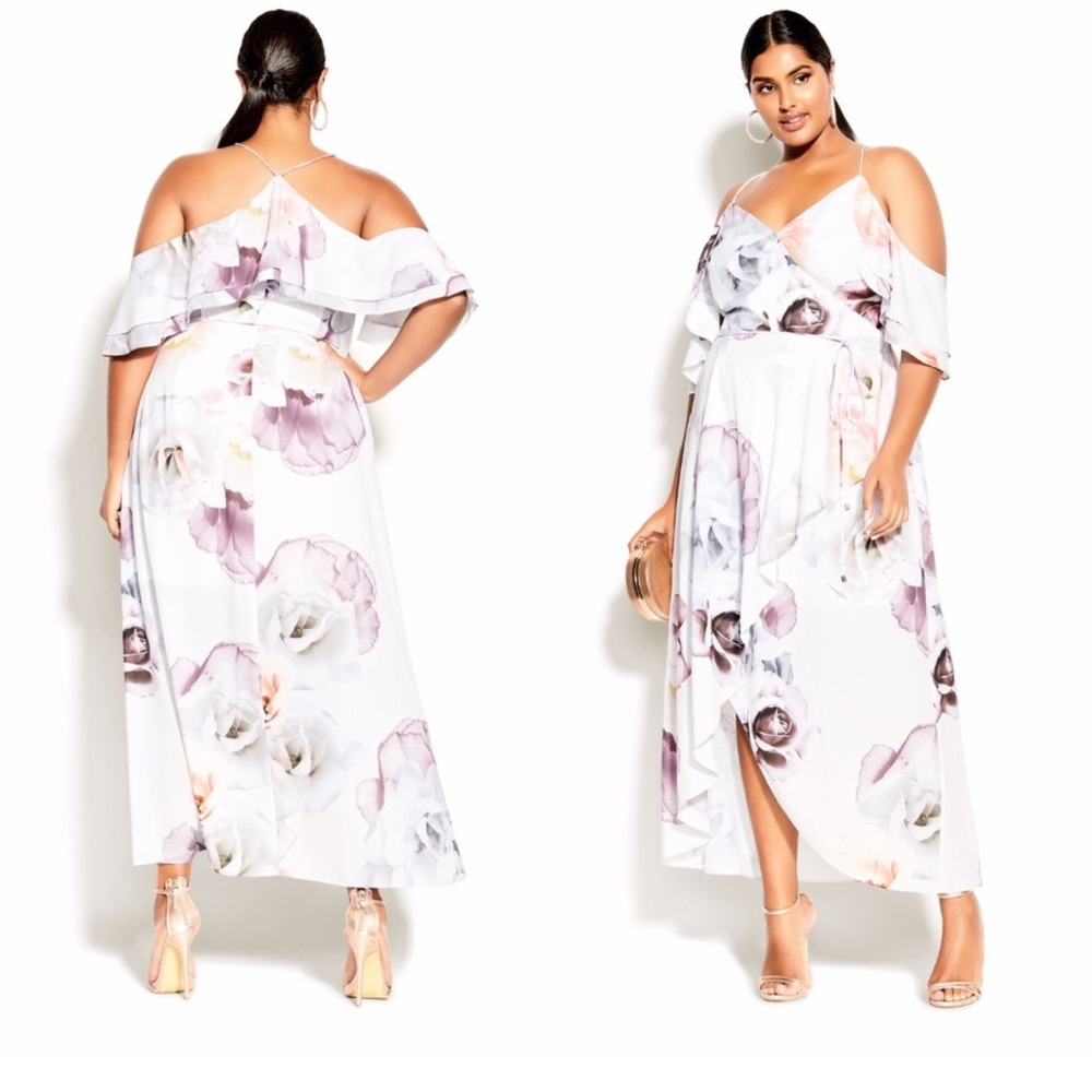City Chic NWT Floral Off-Shoulder Maxi Dress